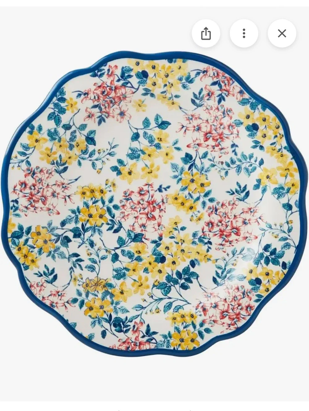 Pioneer Women Pretty Posies Scalloped Floral Dinner Plates 10.75”- set of 4